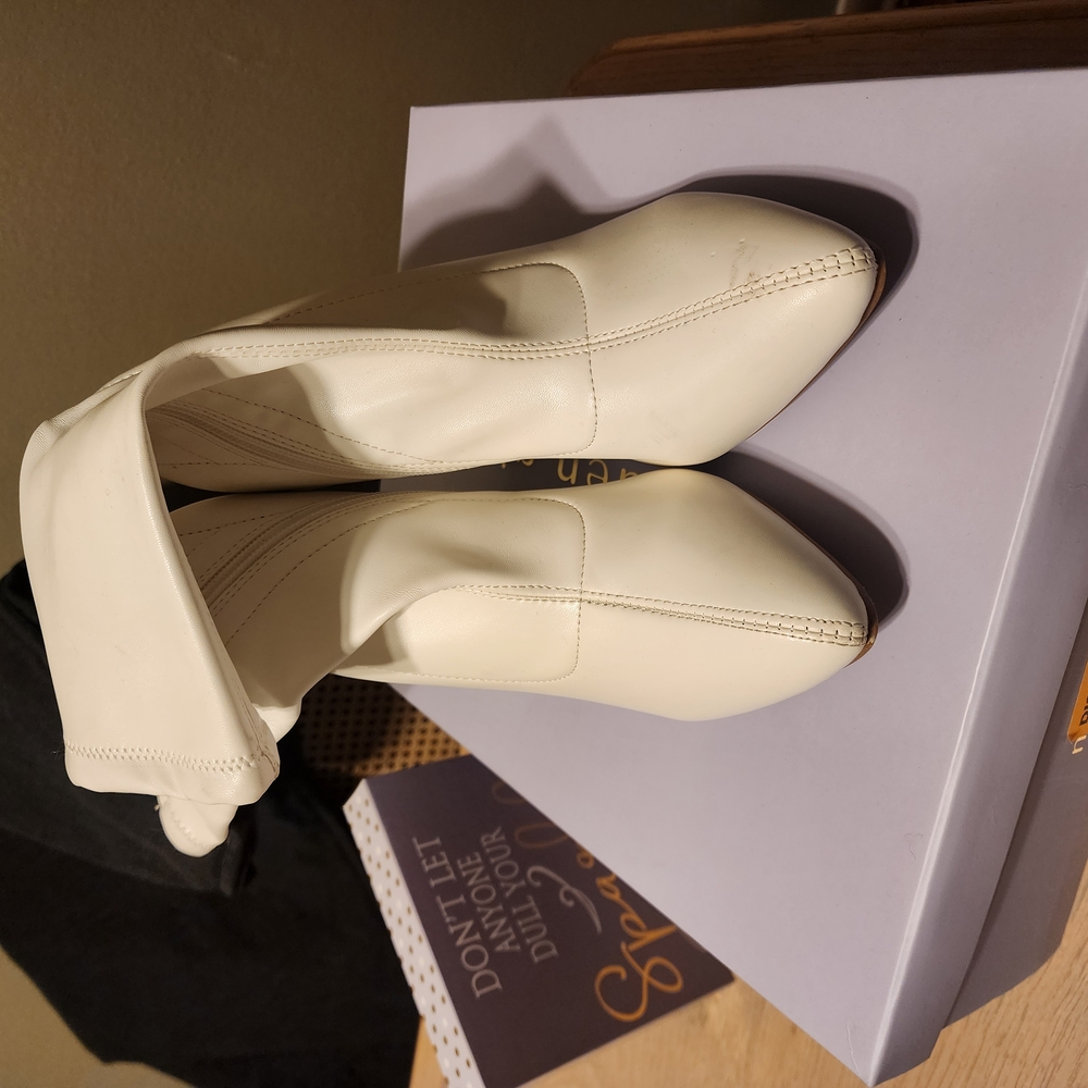 Nasty Gal Heeled Elegant Cream Platform Women's Boots